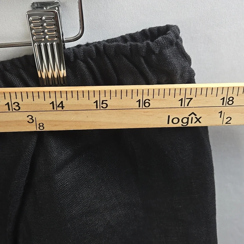 Michael Kors Women's‎ Black Linen Drawstring Pull On Pants Sz 14